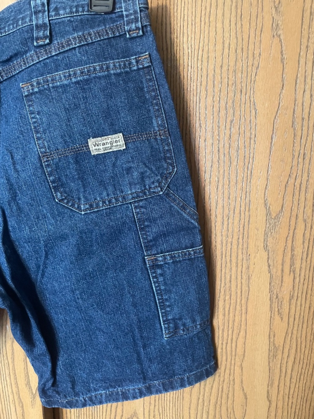 WRANGLER MENS DARK BLUE CARPENTER DENIM JEANS SHORTS 10” INSEAM SIZE 36 - Picture 5 of 6